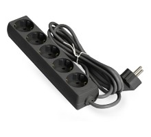 Exegate EX285825RUS Удлинитель ExeGate ECE-5-5B (5 евророзетки с заземлением, 5м, черный)