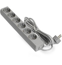 Exegate EX285832RUS Удлинитель ExeGate ECE-6-3G (6 евророзетки с заземлением, 3м, серый)
