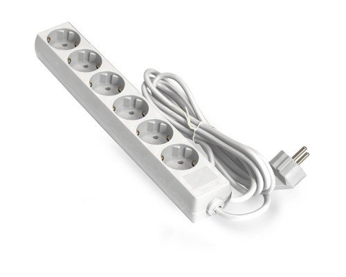 [Сетевой фильтр] Exegate EX285833RUS Удлинитель ExeGate ECE-6-3W (6 евророзетки с заземлением, 3м, белый)