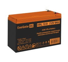 Exegate EX285659RUS Аккумуляторная батарея HRL 12-9 (12V 9Ah 1234W, клеммы F2)