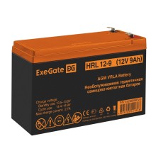 Exegate EX285659RUS Аккумуляторная батарея HRL 12-9 (12V 9Ah 1234W, клеммы F2)