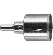 Коронка алмазная по кафелю и стеклу, d=32 мм, зерно Р 60, в сборе с центрирующим сверлом и имбусовым ключом, ЗУБР Профессионал 29850-32