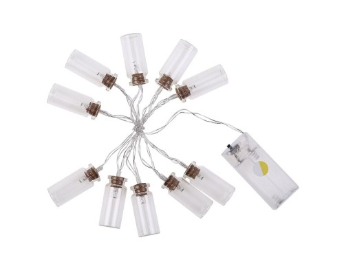 [Новогодние светоукрашения] Neon-night 303-096 Гирлянда светодиодная «Баночки» 1.5 м, 10 LED, прозрачный ПВХ, цвет свечения теплый белый, 2 х АА (батарейки не в комплекте)