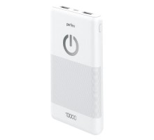 Perfeo Powerbank 10000 mah + Micro usb /In Micro usb /Out USB 1 А, 2.1A/ White (PF_B4297)