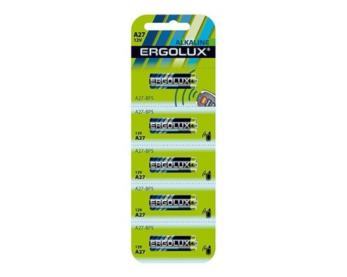 [Батарейки] Ergolux LR27A BL-5 (A27-BP5, батарейка,12В) (5 шт. в уп-ке)
