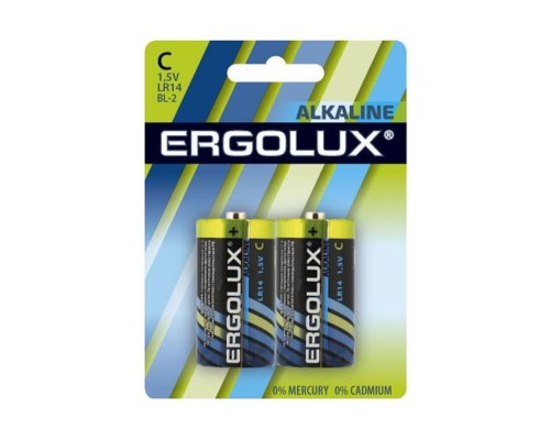 [Батарейки] Ergolux..LR14 Alkaline BL-2 (LR14 BL-2, батарейка,1.5В)  (2 шт. в уп-ке)
