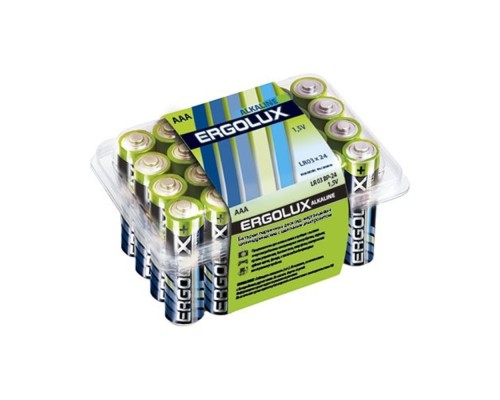 [Батарейка] NEW Ergolux  LR03 Alkaline BP-24 (LR03 BP-24, батарейка,1.5В)  (24 шт. в уп-ке)