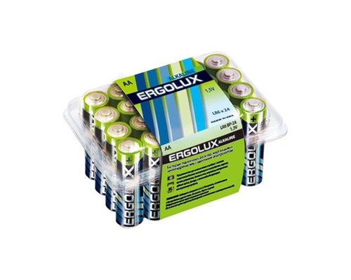 [Батарейка] Ergolux  LR6 Alkaline BP-24 (LR6 BP-24, батарейка,1.5В) (24 шт. в уп-ке)