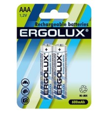 Ergolux AAA-600mAh Ni-Mh BL-2 (NHAAA600BL2, аккумулятор,1.2В)  (2 шт. в уп-ке)