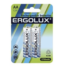 Ergolux AA-2700mAh Ni-Mh BL-2 (NHAA2700BL2, аккумулятор,1.2В)  (2 шт. в уп-ке)