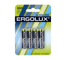 Ergolux  LR03 Alkaline BL-4 (LR03 BL-4, батарейка,1.5В) (4 шт. в уп-ке)
