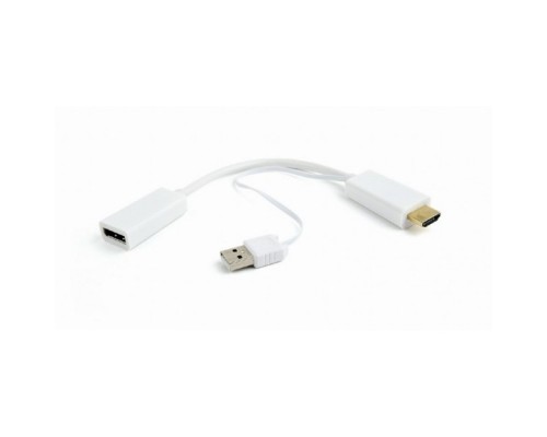 [переходник] Cablexpert Конвертер HDMI->DisplayPort, HD19M+USBxHD20F, белый (DSC-HDMI-DP-W)