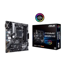 ASUS PRIME B450M-A II (Socket AM4, mATX, 4xDDR4(128GB), VGA/DVI-D/HDMI 2.0, 1xPCIe 3.0x16/2xPCIe 2.0, 1xLAN, 6xSATA 6Gb/s, 1xM.2, 6xUSB 3.2, 1xPS/2)