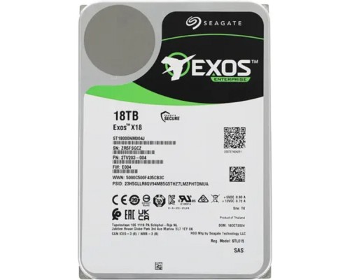 [Жесткий диск] 18TB Seagate Exos X18 (ST18000NM004J) {SAS 12Gb/s, 7200 rpm, 256mb buffer, 3.5