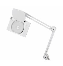 Rexant 31-0513 Лупа на струбцине REXANT, квадратная, 5D, с подсветкой 60 SMD LED, сенсорный регулятор яркости, белая