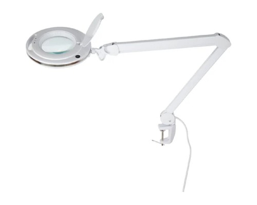 [Лампы - лупы] Rexant 31-0531 Лупа на струбцине  , круглая, 3D, с подсветкой 60 LED, сенсорный регулятор яркости, белая