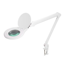 Rexant 31-0532 Лупа на струбцине  , круглая, 5D, с подсветкой 72 SMD, сенсорный регулятор яркости, белая