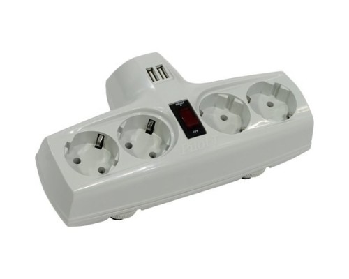 [Сетевые фильтры] ZIS Сетевой фильтр Pilot T+ 2USB {без сетевого шнура, на 3,3 кВт.,4 розетки}