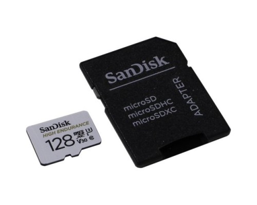 [Карта памяти ] Micro SecureDigital 128Gb SanDisk with Adapter - for Dashcams & home monitoring [SDSQQNR-128G-GN6IA]