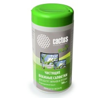 Салфетки Cactus CS-1001PE для экранов и оптики туба 100шт влажных