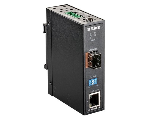 [Сетевое оборудование] D-Link DIS-M100G-SW/A1A Промышленный медиаконвертер с 1 портом 100/1000Base-T и 1 портом 100/1000Base-X SFP