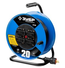 ЗУБР удлинитель на катушке, 30 м, 4000 Вт, 4 гнезда, IP44, КГ 3х2,5 кв мм, ЗУБР Профессионал [55079-30_z01]