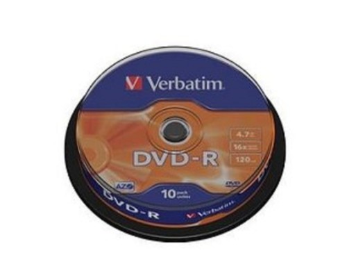 [Диск] Verbatim  Диски DVD-R  4.7Gb 16х, 10 шт, Cake Box (43523)