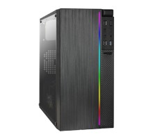 Exegate EX283754RUS Корпус Minitower ExeGate mEVO-9301-RGB (mATX, без БП, с окном, 2*USB+1*USB3.0, HD аудио, черный с RGB подсветкой)