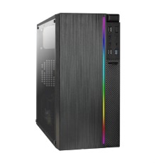 Exegate EX283754RUS Корпус Minitower ExeGate mEVO-9301-RGB (mATX, без БП, с окном, 2*USB+1*USB3.0, HD аудио, черный с RGB подсветкой)