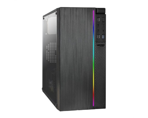 [Корпуса] Exegate EX283754RUS Корпус Minitower ExeGate mEVO-9301-RGB (mATX, без БП, с окном, 2*USB+1*USB3.0, HD аудио, черный с RGB подсветкой)