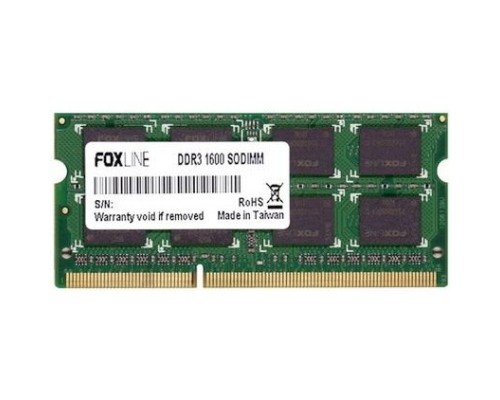 [Модуль памяти] Foxline DDR3 SODIMM 8GB FL1600D3S11-8G (PC3-12800, 1600MHz)