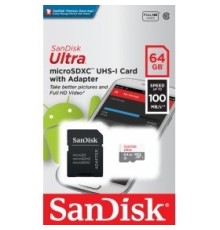 Micro SecureDigital 64Gb SanDisk SDSQUNR-064G-GN3MA Ultra Light + adapter