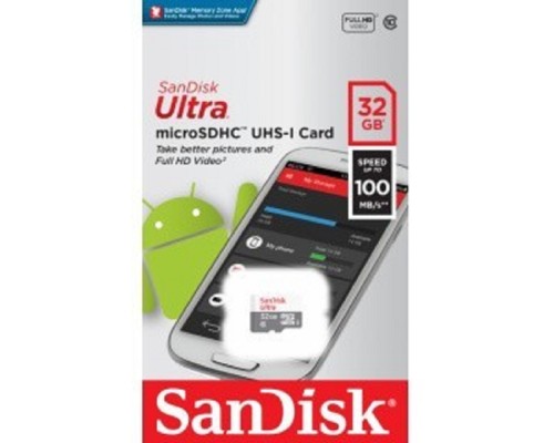 [Карта памяти ] Micro SecureDigital 32Gb SanDisk Ultra® microSDHC 100MB/s Class 10 UHS-I SDSQUNR-032G-GN3MN