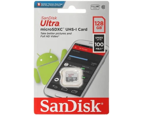[Карта памяти ] Micro SecureDigital 128Gb SanDisk Ultra® Class 10 UHS-I [SDSQUNR-128G-GN6MN]