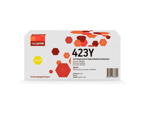[Расходные материалы] Easyprint TN-423Y Тонер-картридж для Brother HL-L8260CDW/DCP-L8410CDW/MFC-L8690CDW (4000 стр.) желтый