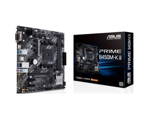 [Материнская плата] ASUS PRIME B450M-K II (Socket AM4, mATX, 2xDDR4(64GB), VGA/DVI-D/HDMI 2.0, 1xPCIe 3.0x16/2xPCIe 2.0, 1xLAN, 6xSATA 6Gb/s, 1xM.2, 4xUSB 3.2, 2xUSB 2.0, 1xPS/2)