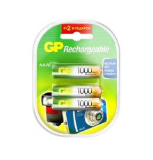 GP ReEnergy 100AAAHC AAA, емкость 1000 мАч(100AAAHC4/2RGY-2CRCB6)  (6 шт. в уп-ке)  аккумулятор