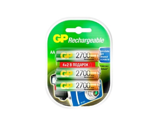 [Аккумулятор] GP ReEnergy 270AAHC AA, емкость 2650 мАч (270AAHC4/2RGY-2CRCB6)(6 шт. в уп-ке)  аккумулятор