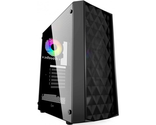 [Корпус] Powercase CMDM-L1 Корпус Diamond Mesh LED, Tempered Glass, 1x 120mm 5-color fan, чёрный, ATX  (CMDM-L1)