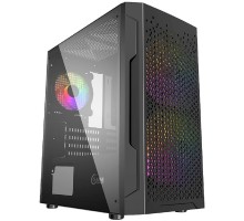 Powercase CMIMZB-L3 Корпус Mistral Micro Z3B Mesh LED, Tempered Glass, 2x 140mm + 1х 120mm 5-color fan, чёрный, mATX  (CMIMZB-L3)