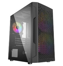 Powercase CMIMZB-L3 Корпус Mistral Micro Z3B Mesh LED, Tempered Glass, 2x 140mm + 1х 120mm 5-color fan, чёрный, mATX  (CMIMZB-L3)