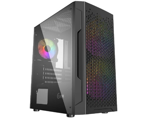 [Корпус] Powercase CMIMZB-L3 Корпус Mistral Micro Z3B Mesh LED, Tempered Glass, 2x 140mm + 1х 120mm 5-color fan, чёрный, mATX  (CMIMZB-L3)
