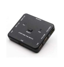 ORIENT HS21, HDMI KVM переключатель на 2 устройства, порты HDM + 2xUSB (клавиатура+мышь), поддержка 4K@30Hz, кнопка переключения на корпусе, не требуется внешнее питание (31066)