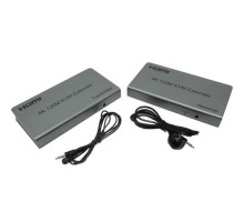 ORIENT VE051, HDMI KVM extender, HDMI+USB+Audio удлинитель до 120 м по витой паре Cat5e/6, HDMI 1.4, 4K@30Hz/1080p@60Hz, HDCP, передача ИК сигнала управления, пит. от вн.БП 5В/1А, метал.корп.(31068) 