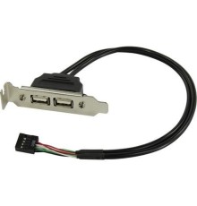 ORIENT C026, Планка портов в корпус 2xUSB 2.0, Low Profile, длина кабеля 30см, oem (30826)