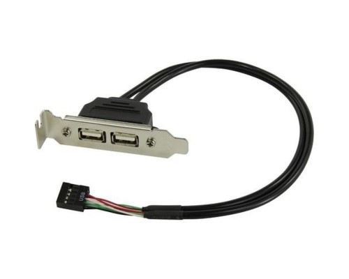 [кабели] ORIENT C026, Планка портов в корпус 2xUSB 2.0, Low Profile, длина кабеля 30см, oem (30826)