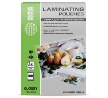 Пленка для ламинирования Cactus 80мкм A5 (100шт) глянцевая 154x216мм CS-LPGA580100