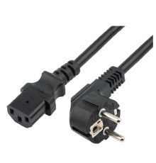 Rexant (11-1136) Шнур сетевой, вилка угловая СЕЕ 7/7(Schuko) - разъем IEC 320 C13, кабель 3x1,5 мм?, длина 0,5 метра, черный (PVC пакет) 
