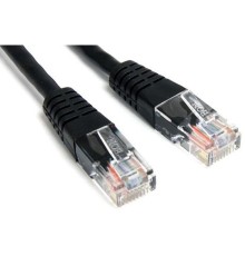 Патч-корд TWT UTP кат.5e, с заливными колпачками, 0.3 м, черный