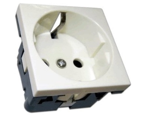 [Аксессуар] Розетка электрическая Mosaic 45x45, нем. ст., 2K+3, 16A, со шторками, белая